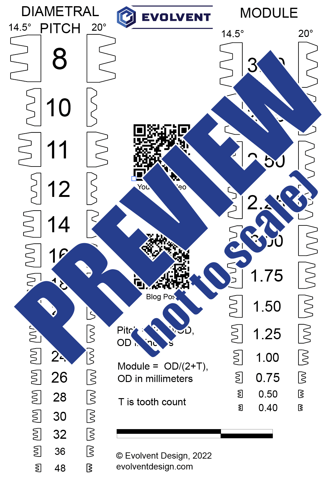 gear module chart Identification Reference (Digital Download) – Evolvent Design Size:8 inch Abus Hyban 2.0 LED The Makers Cult
